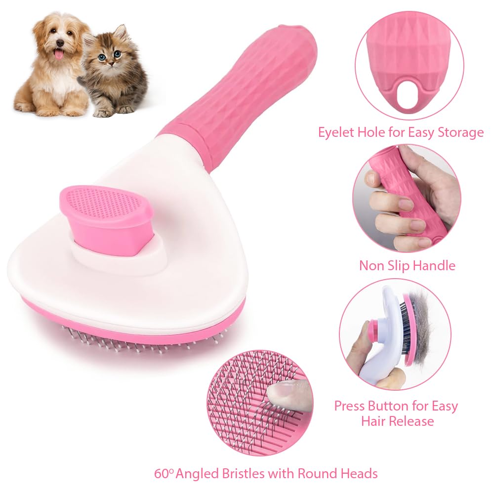 Cat Brush With Release Button Say Goodbye To Loose Fur And Tangles Cat Brushes For Indoor Cats Pet Hair Removal Tool Suitable For Pets With Long Or Short Hair Cat Hair Brush