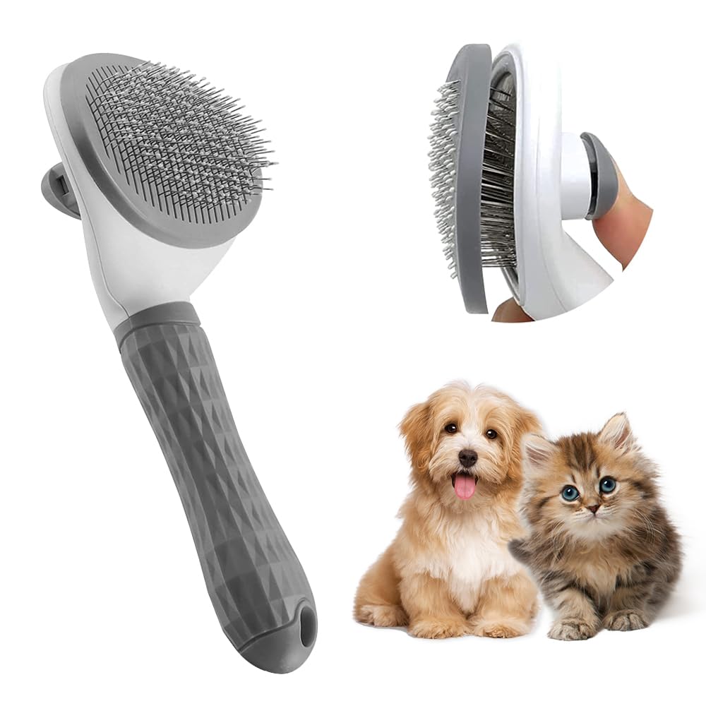 Cat Brush With Release Button Say Goodbye To Loose Fur And Tangles Cat Brushes For Indoor Cats Pet Hair Removal Tool Suitable For Pets With Long Or Short Hair Cat Hair Brush