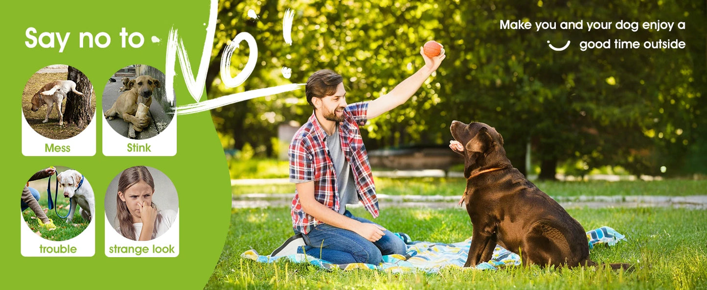 Super Design Portable and Versatile Pet Poop Scooper, Ideal for Walking Traveling and Camping with Small and Large with CLeash