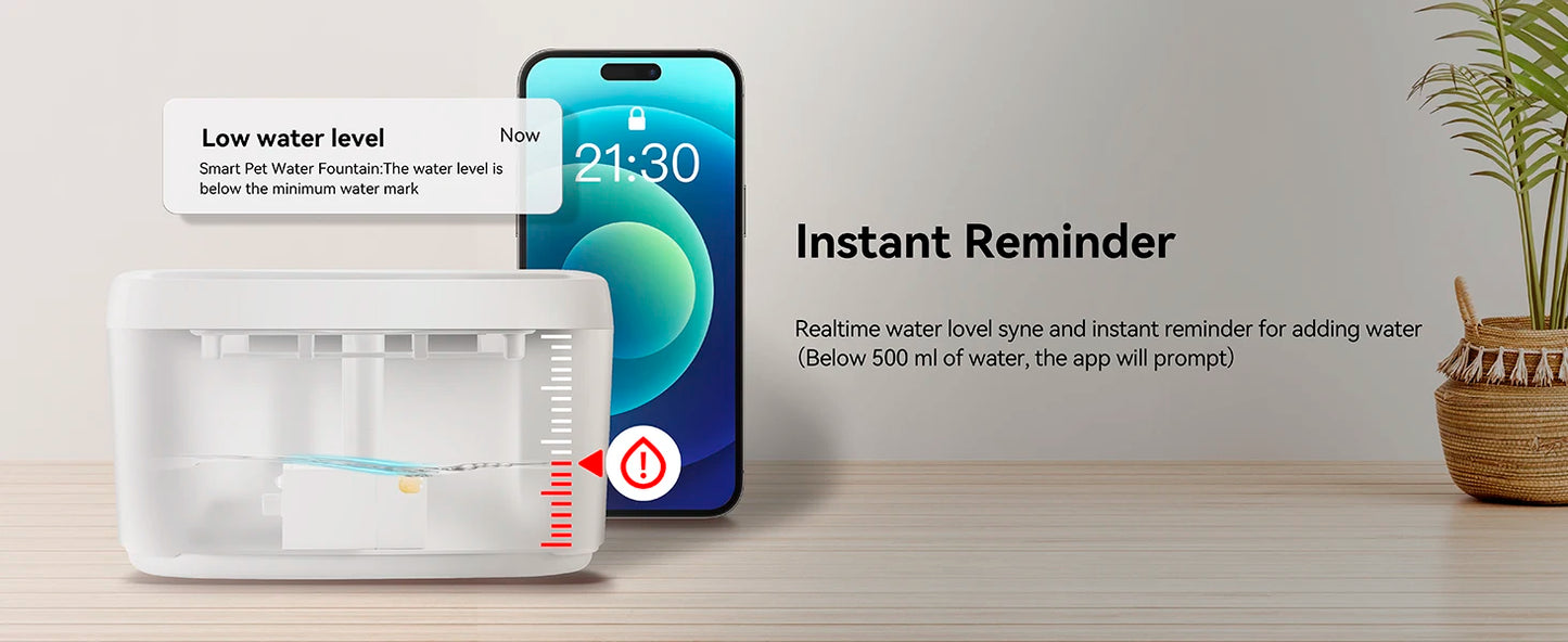 Cat Water Fountain with APP Wireless Connected 84oz