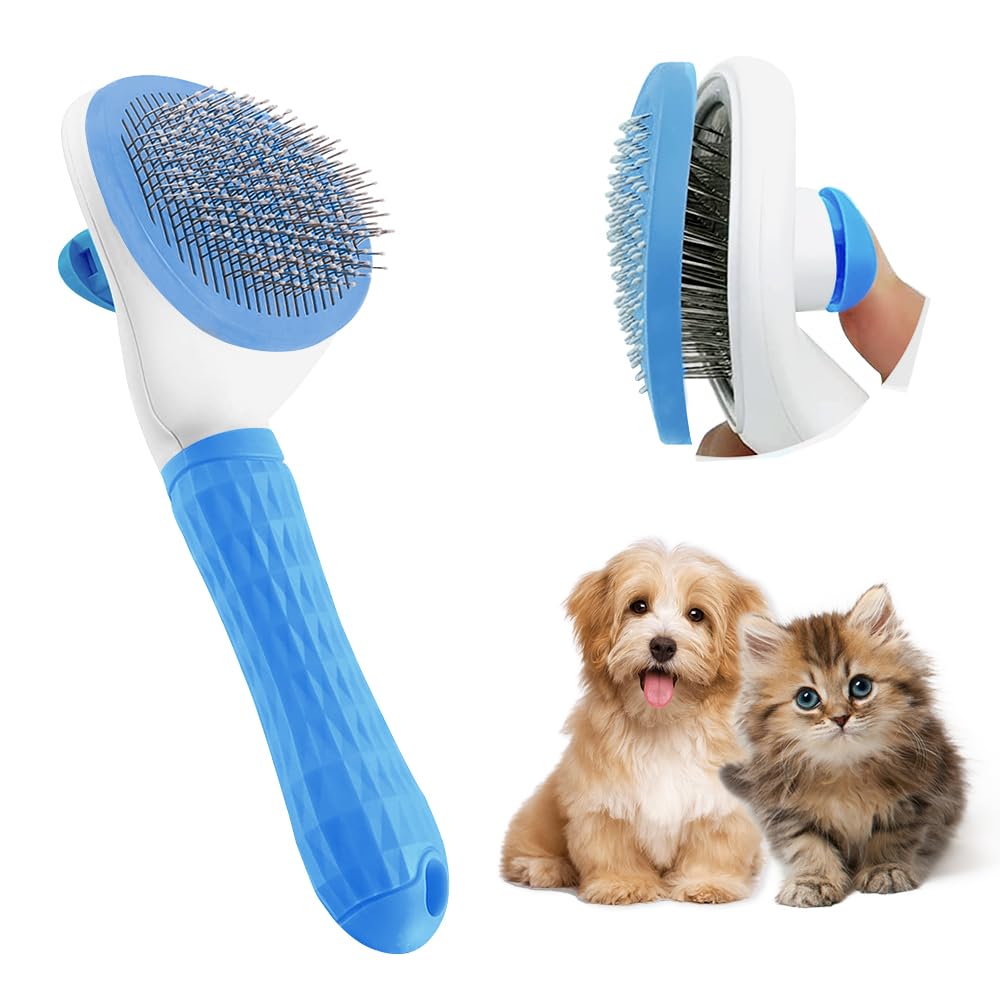 Cat Brush With Release Button Say Goodbye To Loose Fur And Tangles Cat Brushes For Indoor Cats Pet Hair Removal Tool Suitable For Pets With Long Or Short Hair Cat Hair Brush